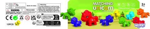 WOOPIE Figurki Montessori Zestaw Edukacyjny Jednorożce do Składania "Dopasuj Literki" 13 el. WOOPIE Figurki Montessori Zestaw Edukacyjny Jednorożce do Składania "Dopasuj Literki" 13 el.