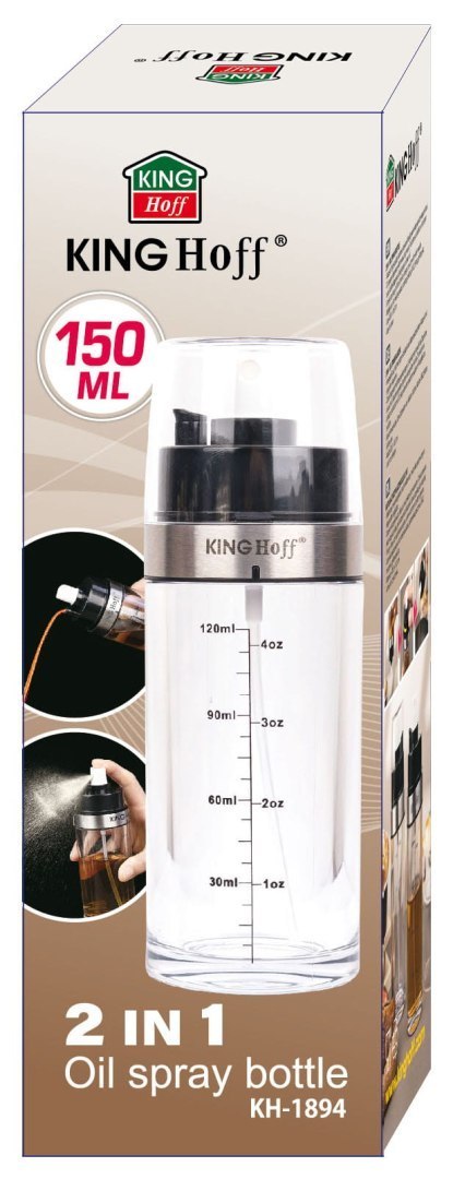 ATOMIZER SPRYSKIWACZ DO OLEJU OLIWY OCTU 2W1 150ML KINGHOFF KH-1894 ATOMIZER SPRYSKIWACZ DO OLEJU OLIWY OCTU 2W1 150ML KINGHOFF KH-1894
