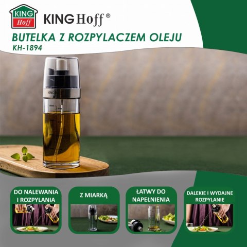 ATOMIZER SPRYSKIWACZ DO OLEJU OLIWY OCTU 2W1 150ML KINGHOFF KH-1894 ATOMIZER SPRYSKIWACZ DO OLEJU OLIWY OCTU 2W1 150ML KINGHOFF KH-1894