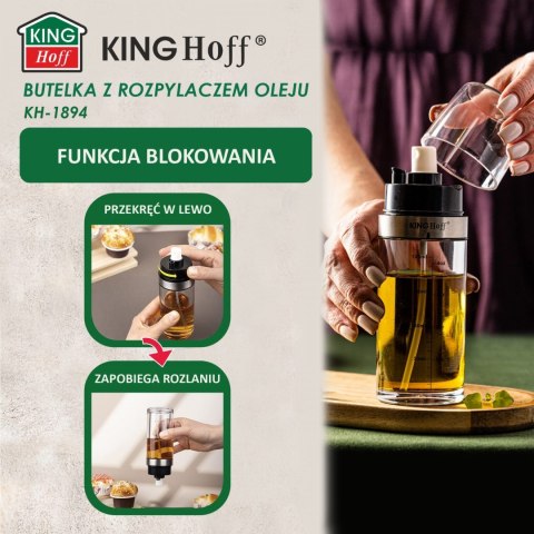 ATOMIZER SPRYSKIWACZ DO OLEJU OLIWY OCTU 2W1 150ML KINGHOFF KH-1894 ATOMIZER SPRYSKIWACZ DO OLEJU OLIWY OCTU 2W1 150ML KINGHOFF KH-1894