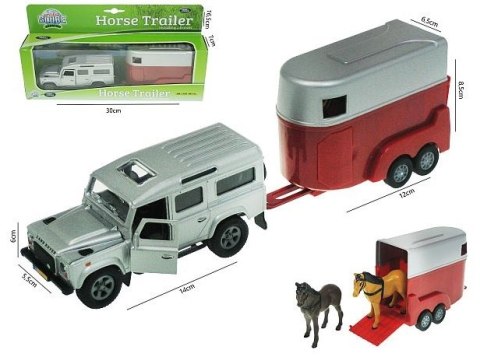 Auto Land Rover 13cm z napędem z przyczepą do transportu koni Auto Land Rover 13cm z napędem z przyczepą do transportu koni