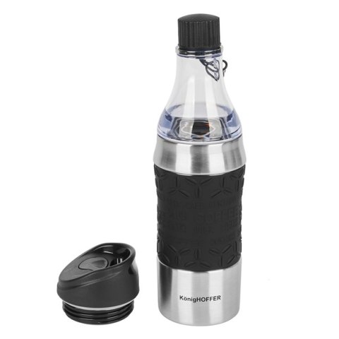 Butelka termiczna kubek 2w1 Konighoffer Troy 350-500 ml czarna Butelka termiczna kubek 2w1 Konighoffer Troy 350-500 ml czarna