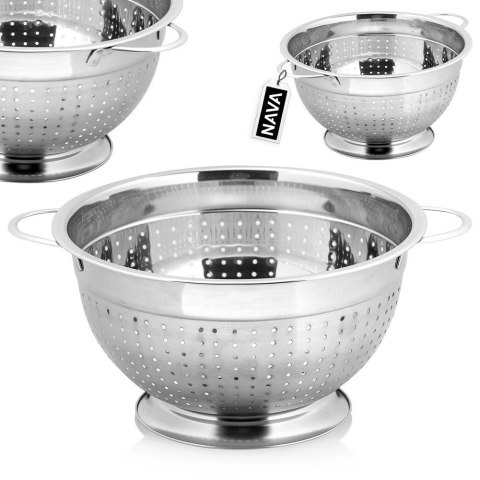 Cedzak Durszlak na Makaron Kuchenny Stalowy Nierdzewny NAVA 24 cm Cedzak Durszlak na Makaron Kuchenny Stalowy Nierdzewny NAVA 24 cm