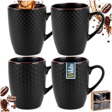 Ceramiczne Kubki do Kawy Herbaty Ceramiczne Dekoracyjne VILDE 400 ml 4 szt. Ceramiczne Kubki do Kawy Herbaty Ceramiczne Dekoracyjne VILDE 400 ml 4 szt.