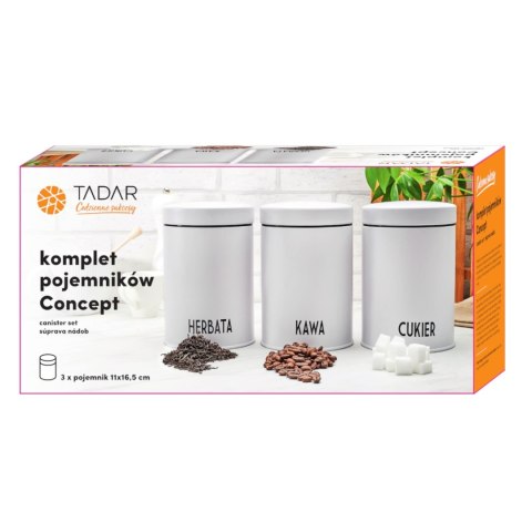 Komplet 3 pojemników Konighoffer Concept Kawa Herbata Cukier czarny Komplet 3 pojemników Konighoffer Concept Kawa Herbata Cukier czarny