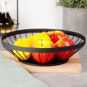 Koszyk na Owoce Warzywa Metalowy Czarny Ozdobny NAVA 28 cm