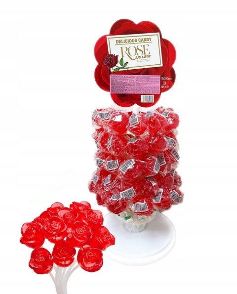 Lizak w kształcie róży 15 g ROSE stojak kwiatek 60szt. Lizak w kształcie róży 15 g ROSE stojak kwiatek 60szt.