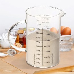 Miarka Kuchenna Miara Kubek z Podziałką Dzbanek Szklana Uchwyt ORION 1 L