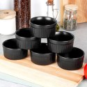 Miseczki do Zapiekania Pieczenia Ceramiczne Czarne VILDE 260 ml 6 szt.