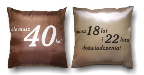 Poduszka obustronna 40x40 URODZINY 40-stka Poduszka obustronna 40x40 URODZINY 40-stka