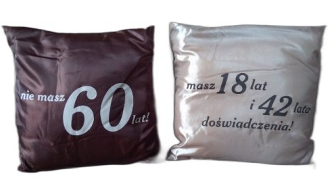 Poduszka obustronna 40x40 URODZINY 60-tka Poduszka obustronna 40x40 URODZINY 60-tka