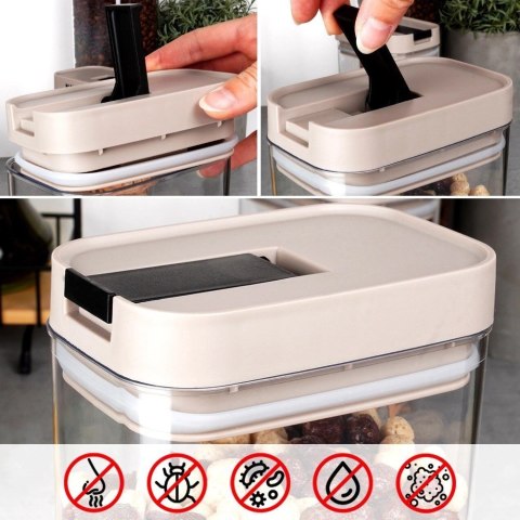 Pojemnik na Produkty Sypkie Żywność Hermetyczny Organizer NAVA 1,8 L Pojemnik na Produkty Sypkie Żywność Hermetyczny Organizer NAVA 1,8 L