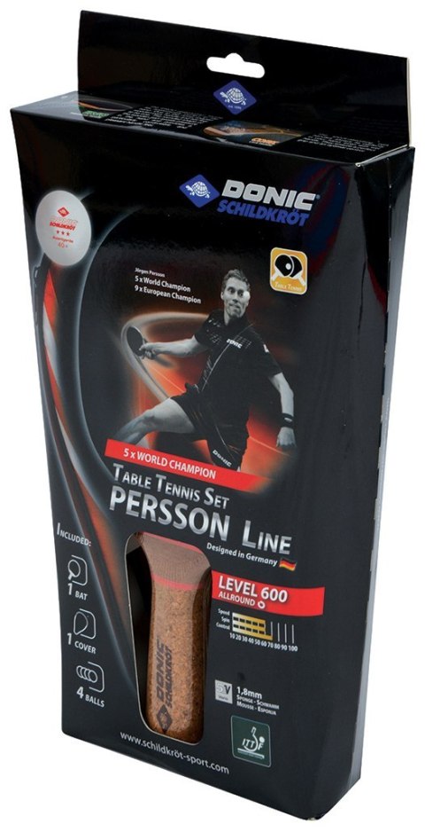 Rakietka do Tenisa Stołowego DONIC Persson 600 - zestaw 3w1 Rakietka do Tenisa Stołowego DONIC Persson 600 - zestaw 3w1
