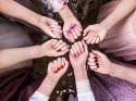 Tatuaże zmywalne Wieczór panieński, Team Bride, różowe złoto, 13 szt. Partydeco