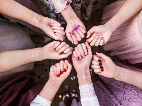 Tatuaże zmywalne Wieczór panieński, Team Bride, różowe złoto, 13 szt. Partydeco Tatuaże zmywalne Wieczór panieński, Team Bride, różowe złoto, 13 szt. Partydeco