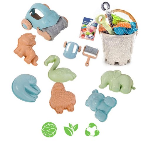 WOOPIE GREEN Zestaw do Piasku z Wiaderkiem i Samochodzikiem 10 el. BIODEGRADOWALNY ORGANICZNY MATERIAŁ WOOPIE GREEN Zestaw do Piasku z Wiaderkiem i Samochodzikiem 10 el. BIODEGRADOWALNY ORGANICZNY MATERIAŁ
