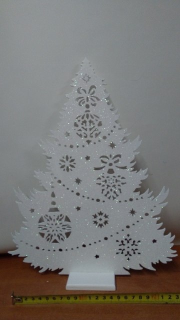 Choinka biała brokat 35cm Choinka biała brokat 35cm