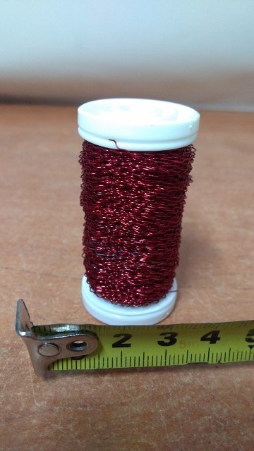 Drut karbowany na szpulce 50g CZERWONY Drut karbowany na szpulce 50g CZERWONY