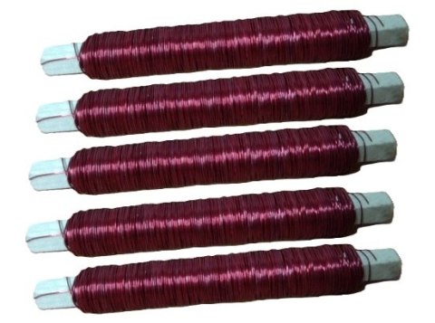 Drut lakierowany 5szt. CZERWONY 100g Drut lakierowany 5szt. CZERWONY 100g