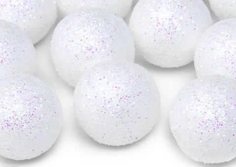 Kulki brokat 9szt. BIAŁE BROKAT fi-3cm | DK3-008 Kulki brokat 9szt. BIAŁE BROKAT fi-3cm | DK3-008