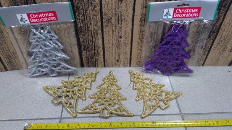 Zawieszka choinka 3szt -brokatowa 7246 Zawieszka choinka 3szt -brokatowa 7246