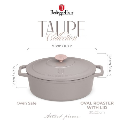 EMALIOWANA BRYTFANNA ŻELIWNA 4.65L 30CM BERLINGER HAUS STRONG MOLD TAUPE BH-6541 EMALIOWANA BRYTFANNA ŻELIWNA 4.65L 30CM BERLINGER HAUS STRONG MOLD TAUPE BH-6541