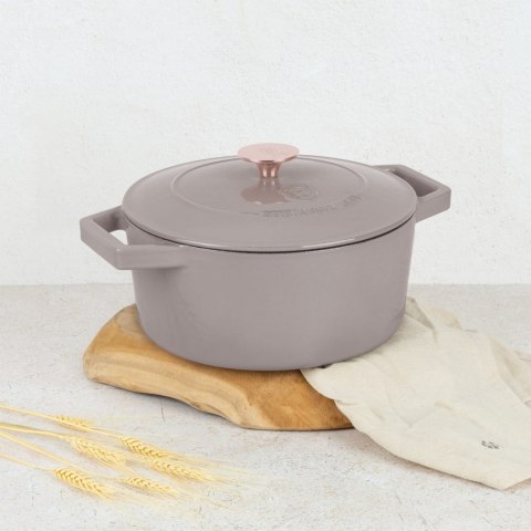 EMALIOWANY GARNEK ŻELIWNY 4.35L 24CM BERLINGER HAUS STRONG MOLD TAUPE BH-6525 EMALIOWANY GARNEK ŻELIWNY 4.35L 24CM BERLINGER HAUS STRONG MOLD TAUPE BH-6525