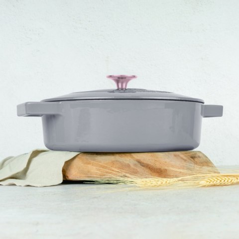 EMALIOWANY NISKI GARNEK ŻELIWNY 2.57L 26CM BERLINGER HAUS STRONG MOLD TAUPE BH-6527 EMALIOWANY NISKI GARNEK ŻELIWNY 2.57L 26CM BERLINGER HAUS STRONG MOLD TAUPE BH-6527