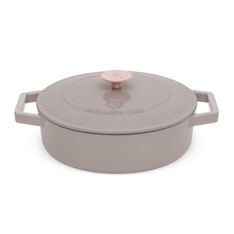 EMALIOWANY NISKI GARNEK ŻELIWNY 2.57L 26CM BERLINGER HAUS STRONG MOLD TAUPE BH-6527 EMALIOWANY NISKI GARNEK ŻELIWNY 2.57L 26CM BERLINGER HAUS STRONG MOLD TAUPE BH-6527