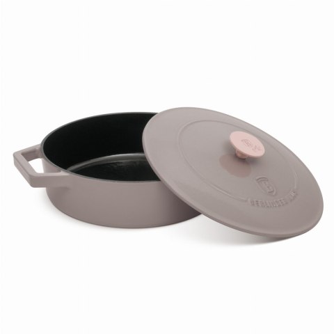 EMALIOWANY NISKI GARNEK ŻELIWNY 2.57L 26CM BERLINGER HAUS STRONG MOLD TAUPE BH-6527 EMALIOWANY NISKI GARNEK ŻELIWNY 2.57L 26CM BERLINGER HAUS STRONG MOLD TAUPE BH-6527