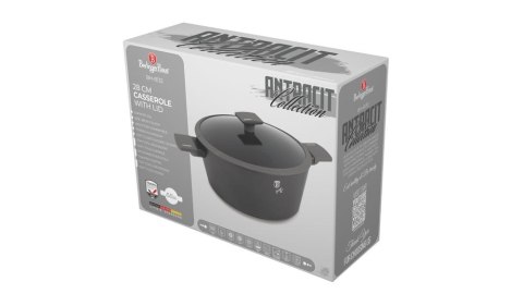 GARNEK TYTANOWY Z POKRYWKĄ 28CM 6.1L BERLINGER HAUS ANTRACIT BH-8132 GARNEK TYTANOWY Z POKRYWKĄ 28CM 6.1L BERLINGER HAUS ANTRACIT BH-8132