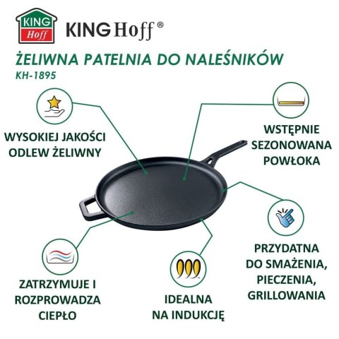 PATELNIA NALEŚNIKOWA ŻELIWNA 29 CM KINGHOFF KH-1895 PATELNIA NALEŚNIKOWA ŻELIWNA 29 CM KINGHOFF KH-1895