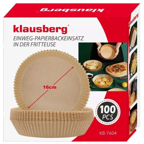 WKŁADY PAPIEROWE DO FRYTOWNICY 16CM 100 SZT. KLAUSBERG KB-7604 WKŁADY PAPIEROWE DO FRYTOWNICY 16CM 100 SZT. KLAUSBERG KB-7604