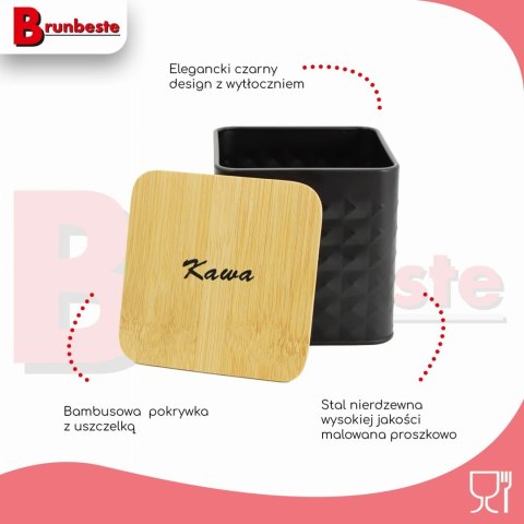 ZESTAW 4 POJEMNIKÓW KAWA HERBATA CUKIER SÓL BRUNBESTE BB-4261 (NAPISY PL) ZESTAW 4 POJEMNIKÓW KAWA HERBATA CUKIER SÓL BRUNBESTE BB-4261 (NAPISY PL)