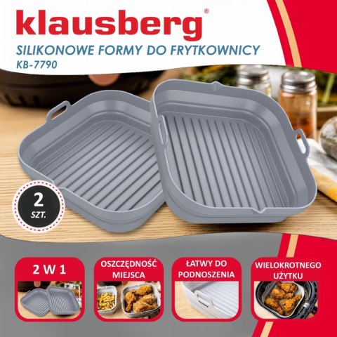 ZESTAW WKŁADÓW SILIKONOWYCH DO FRYTKOWNICY BEZTŁUSZCZOWEJ 2 SZTUKI KWADRATOWY 20CM SKŁADANY KLAUSBERG KB-7790 ZESTAW WKŁADÓW SILIKONOWYCH DO FRYTKOWNICY BEZTŁUSZCZOWEJ 2 SZTUKI KWADRATOWY 20CM SKŁADANY KLAUSBERG KB-7790