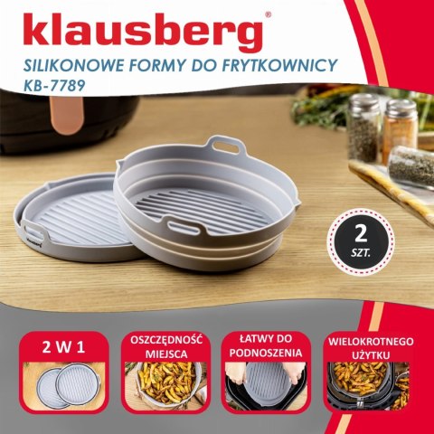 ZESTAW WKŁADÓW SILIKONOWYCH DO FRYTKOWNICY BEZTŁUSZCZOWEJ 2 SZTUKI OKRĄGŁY 20CM SKŁADANY KLAUSBERG KB-7789 ZESTAW WKŁADÓW SILIKONOWYCH DO FRYTKOWNICY BEZTŁUSZCZOWEJ 2 SZTUKI OKRĄGŁY 20CM SKŁADANY KLAUSBERG KB-7789