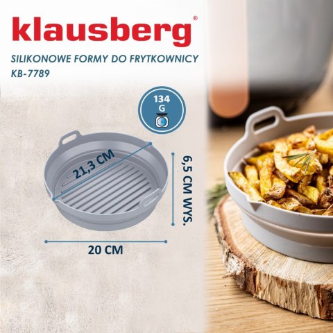 ZESTAW WKŁADÓW SILIKONOWYCH DO FRYTKOWNICY BEZTŁUSZCZOWEJ 2 SZTUKI OKRĄGŁY 20CM SKŁADANY KLAUSBERG KB-7789 ZESTAW WKŁADÓW SILIKONOWYCH DO FRYTKOWNICY BEZTŁUSZCZOWEJ 2 SZTUKI OKRĄGŁY 20CM SKŁADANY KLAUSBERG KB-7789