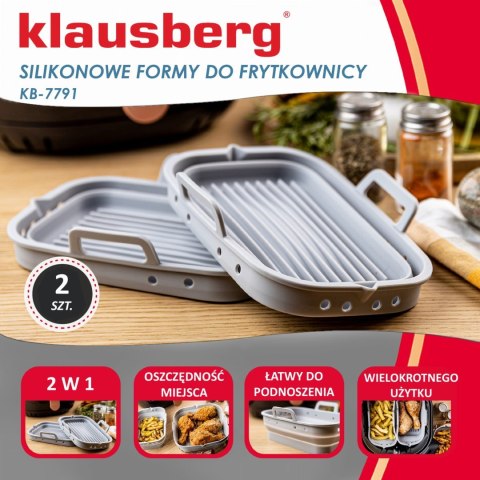 ZESTAW WKŁADÓW SILIKONOWYCH DO FRYTKOWNICY BEZTŁUSZCZOWEJ 2 SZTUKI PROSTOKĄTNY 20.5X14.5CM SKŁADANY KLAUSBERG KB-7791 ZESTAW WKŁADÓW SILIKONOWYCH DO FRYTKOWNICY BEZTŁUSZCZOWEJ 2 SZTUKI PROSTOKĄTNY 20.5X14.5CM SKŁADANY KLAUSBERG KB-7791