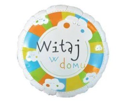 Balon Foliowy okrągły, Witaj w domu, 46cm Godan