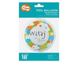 Balon Foliowy okrągły, Witaj w domu, 46cm Godan