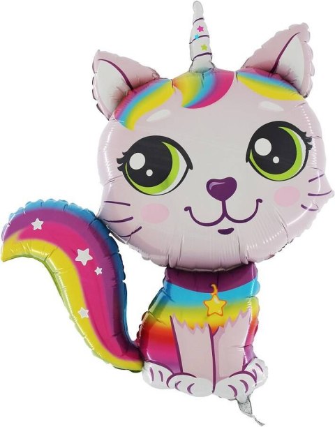 Balon Kotek z rogiem różowy, kotorożec 76cm Grabo Balon Kotek z rogiem różowy, kotorożec 76cm Grabo