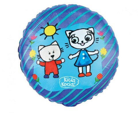 Balon foliowy Kicia Kocia i Nunuś, 18 cali, 46cm Godan Balon foliowy Kicia Kocia i Nunuś, 18 cali, 46cm Godan