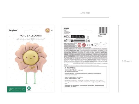Balon foliowy Kwiatek, Stokrotka - rumiany różowy, 104x104 cm Partydeco Balon foliowy Kwiatek, Stokrotka - rumiany różowy, 104x104 cm Partydeco