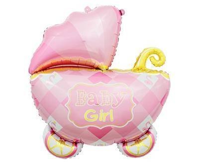 Balon foliowy WÓZEK, Baby Girl, baby shower - 60 cm Godan Balon foliowy WÓZEK, Baby Girl, baby shower - 60 cm Godan