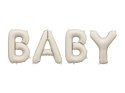 Balon foliowy napis "Baby" - beżowy, 140x43 cm Partydeco