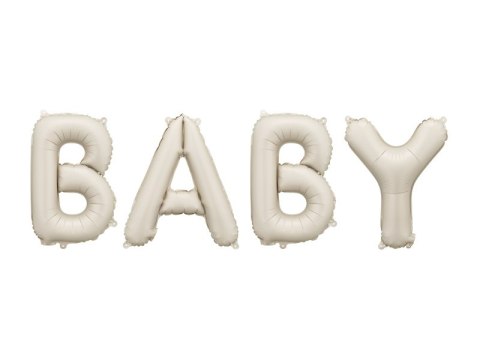 Balon foliowy napis "Baby" - beżowy, 140x43 cm Partydeco Balon foliowy napis "Baby" - beżowy, 140x43 cm Partydeco