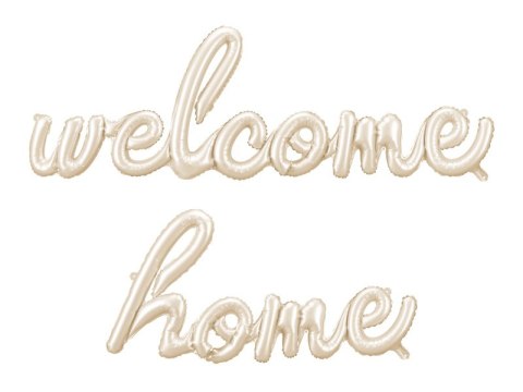 Balon foliowy napis "Welcome Home" - cappuccino, beżowy, 335x71 cm Partydeco Balon foliowy napis "Welcome Home" - cappuccino, beżowy, 335x71 cm Partydeco