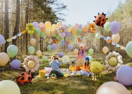 Balony foliowe do girland - Stokrotki, 65 cm, mix kolorów (4 szt.) Partydeco