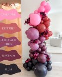 Balony lateksowe Burgundy, bordowy 45cm, 25 szt. Kalisan