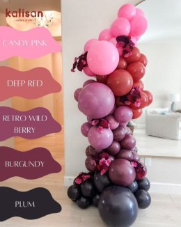 Balony lateksowe Burgundy, bordowy 45cm, 25 szt. Kalisan